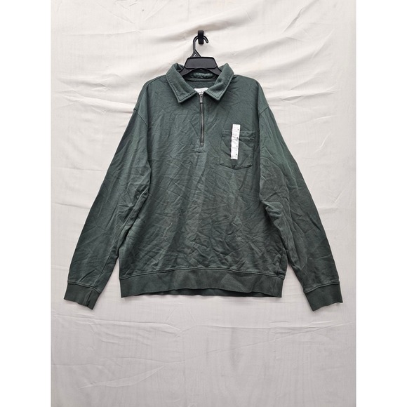 Goodfellow & Co Other - Goodfellow & Co Mens Vintage 1/4 Zip Pullover Green Cotton Casual Size XL